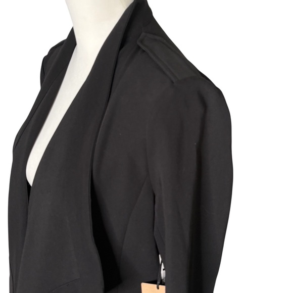 NWT Halogen Nordstrom Drape Open Front Lightweight Jacket Size S Black Pockets - Picture 6 of 14